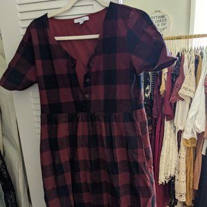 Plaid Polagram Boutique Dress Knee/Midi Length